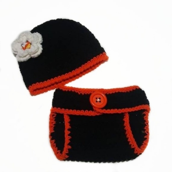 Minnie Mouse Halloween Beanie&Diaper Cover Set
